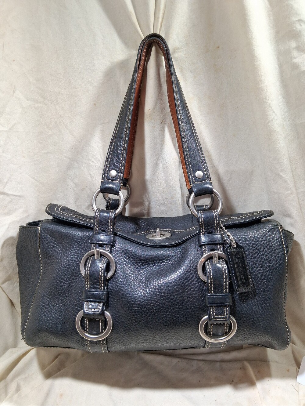 Y2k era vintage chelsea all pebbled leather satchel
